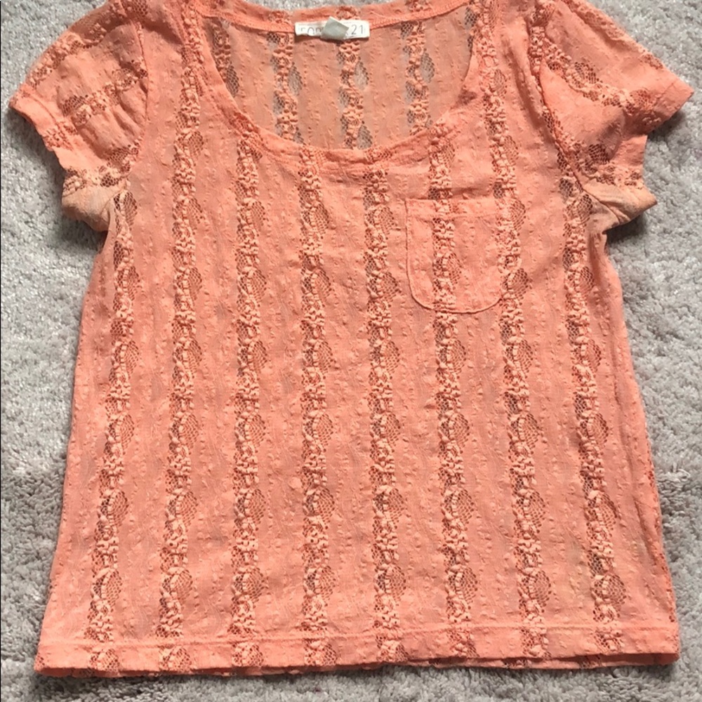 Orange lace top